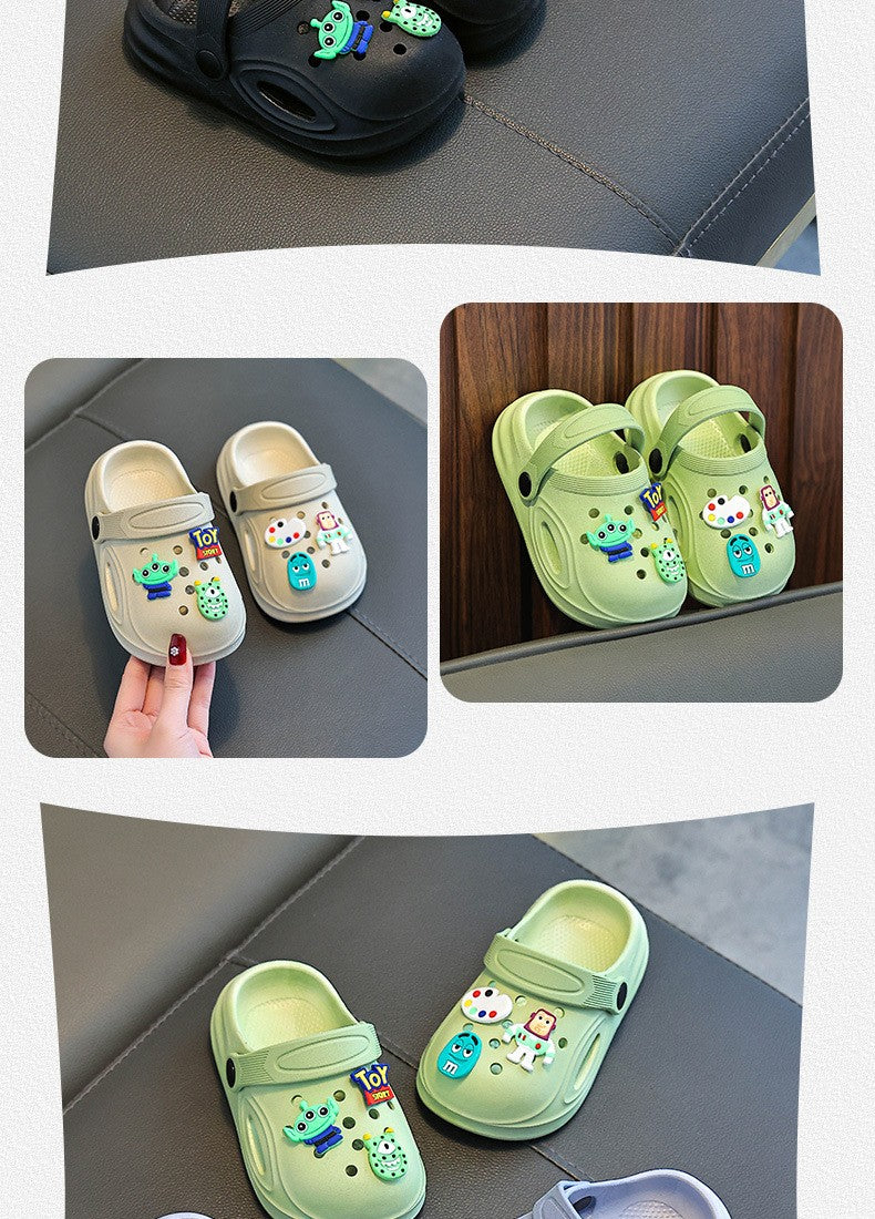 Children's Slippers New Home Girls Baby Indoor Non-slip Boys Cool Slippers Go Out Boys Hole Shoes