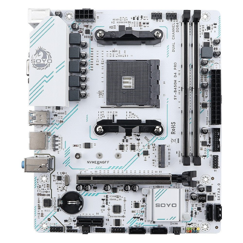 Placa-mãe AMD Clássica B450M Memória DDR4 de Canal Duplo Placa-mãe AM4 PCI-E 3.0 NVME B450 (suporta CPU Ryzen 5600 5600G)