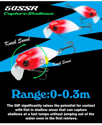 TSURINOYA Magician 50F 8.5g 50mm Crankbait Isca de Pesca de Superfície para Pesca em Água Raso Flutuante Iscas Artificiais para Tucunaré e Black Bass