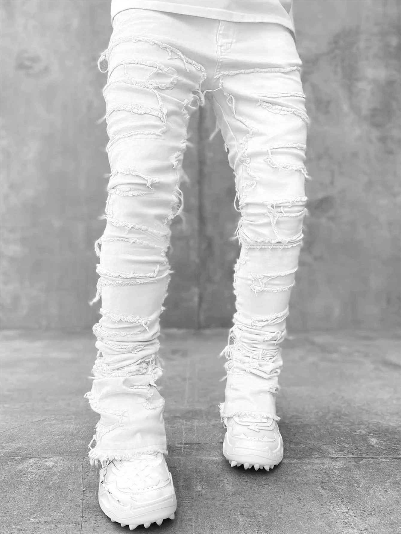 Novas calças jeans com pernas retas, jeans retrô, estilo urbano, moda ins, estilo explosivo, calças jeans masculinas retrô elásticas, novas.