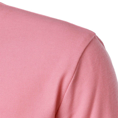 Men's short-sleeved stand-up collar top casual fashion daily solid color short-sleeved stand-up collar T-shirt casual top