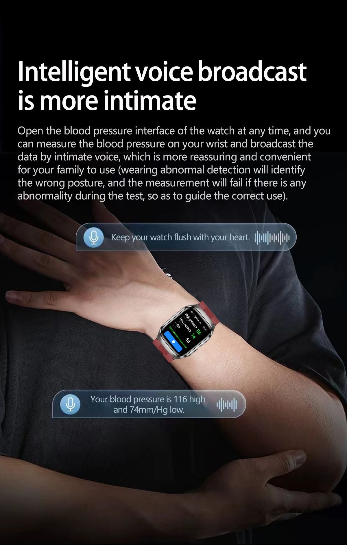 2025 Novo Smartwatch de Enfermagem de Grau Médico Air Bag para Homens, Gordura Sanguínea, ECG+PPG, Pressão Arterial, Transmissão, NFC, Chamada BT HD, Smartwatch de Saúde para Mulheres