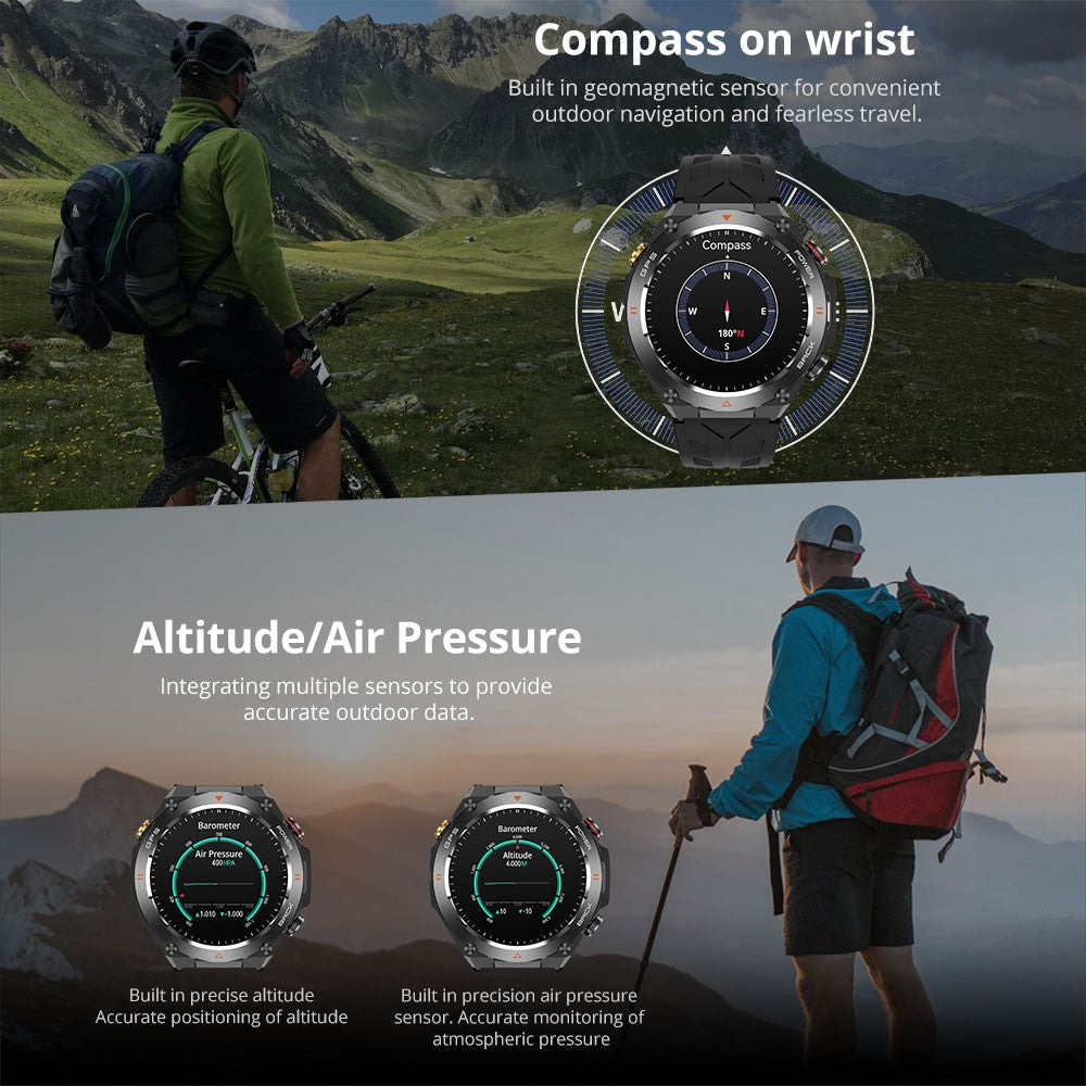 Smartwatch COLMI V75 GPS 2024 Tela Ultra HD de 1.45" GPS e Bússola Integrados Faz/Recebe Chamadas Bateria de 650mAh