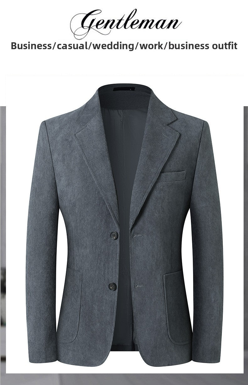 Blazer Hombre High-quality Men's Fashionable Corduroy Jacket Business Casual Social Banquet Formal Suit Jacket Plus Size Blaze