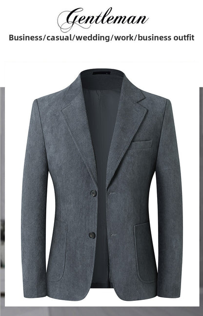 Blazer Hombre High-quality Men's Fashionable Corduroy Jacket Business Casual Social Banquet Formal Suit Jacket Plus Size Blaze