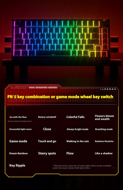 Leobog Hi75C Hi75 Hi75C Pro Kit de Teclado Mecânico Customizado de Alumínio Sem Fio para Jogos Bluetooth 2.4G Teclado Gamer com Hotswap com Fio