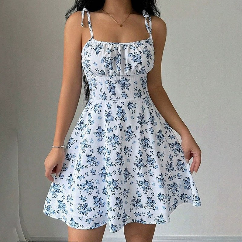 Women's Summer Floral Spaghetti Strap Beach Short Dress,Womens Dresses,Woman Clothing,Woman Clothes,Sundress,New in Dress 2025