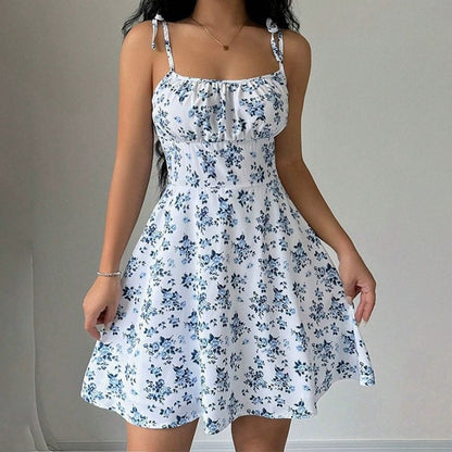 Women's Summer Floral Spaghetti Strap Beach Short Dress,Womens Dresses,Woman Clothing,Woman Clothes,Sundress,New in Dress 2025