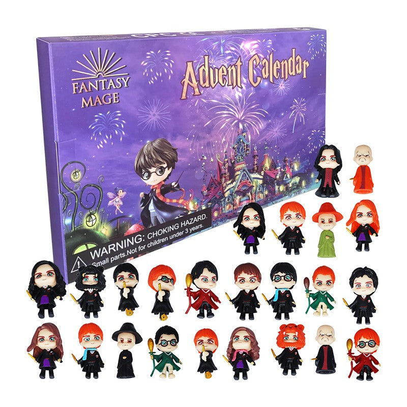 Marvel Christmas Advent Calendar Box Disney Mini Q Version Hulk Anime Figure Spiderman Iron Man Kids Toys 24pcs Figure Gift Box