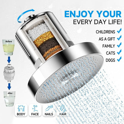 Pressurized Healthier Hair Filtered Shower Head Protect Hair Reduce Hair Shedding Shower Filter Removes Chlorine