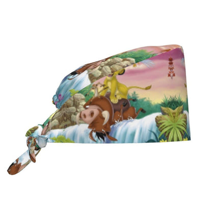 Boné cirúrgico personalizado O Rei Leão, divertido, para homens e mulheres, chapéu de esfoliação, gorro de enfermeira para dentista