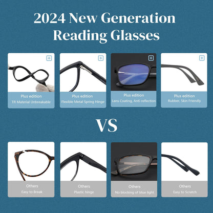BLUEMOKY Anti Blue Light Reading Glasses For Men Women?Sport Square Frame Readers Anti Glare Computer Eyewear
