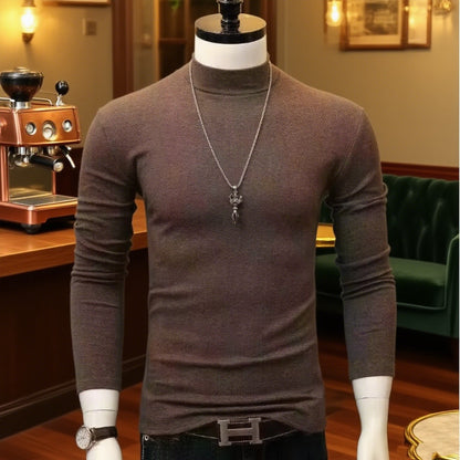 Men's Original Shirts Fall/Winter T-Shirt Fashionable Inner Wear for Men Slim Fit Turtleneck Shirt Solid Black Long Sleeve Shirt
