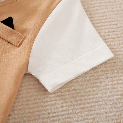 0-18 Baby Bodysuit Gentleman Style Handsome Formal Cotton Comfortable Soft Boys And Girls Summer Short Sleeved Newborn Clothes