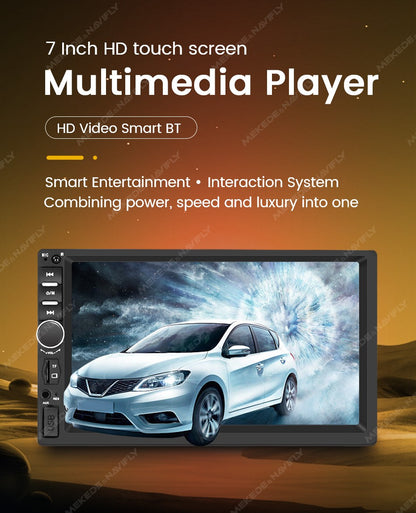 MEKEDE US Stock 2 Din Universal 7Inch Car Radio CarPlay Android Auto MP5 Multimedia Player Touch Screen Head Unit USB BT TF Card