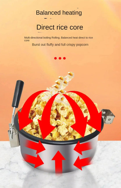 220V Commercial Popcorn Maker Machine, Large Capacity, Quick Heating, for Business Events and Parties