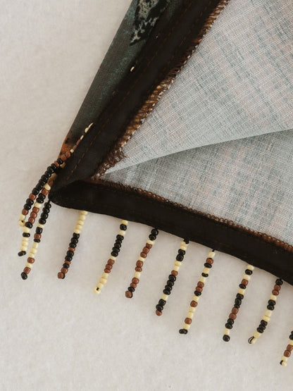 KEYANKETIAN  New Vintage Geometric Print Mini Skirt Knotted Sarong Beaded Fringe Wrap Vestidos Casual Zip Short Skort Mujer