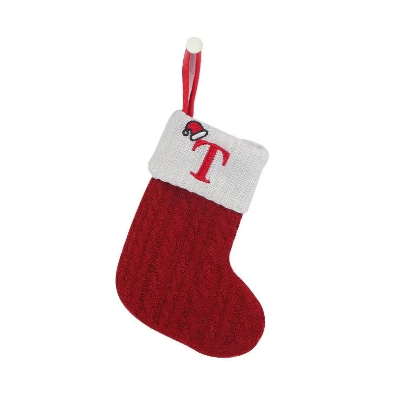 Christmas Alphabet Knitting Socks Christmas Tree Ornaments Christmas Decorations For Home 2025 Noel New Year 2026 Xmas Gift