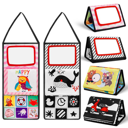 Black and White Newborn Mirror Toys BabyTummy Time for Babies MontessoriDevelopment Crawl High Contrast ActivitySensory Toy