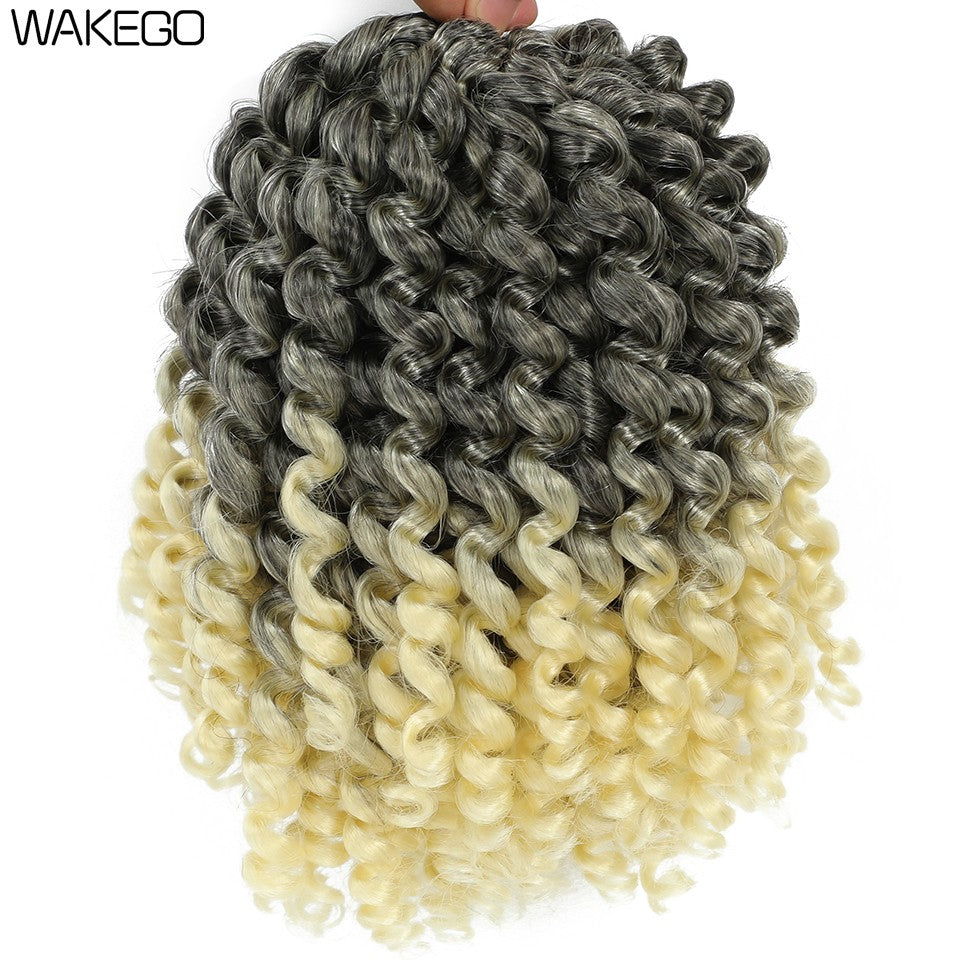 1-4 Pacotes 2X Ringlet Wand Curl Jamaican Bounce 8 polegadas Sintético Wand Curl Twist Braids Hair Crochet Cabelo Cacheado Extensões 20 Raízes