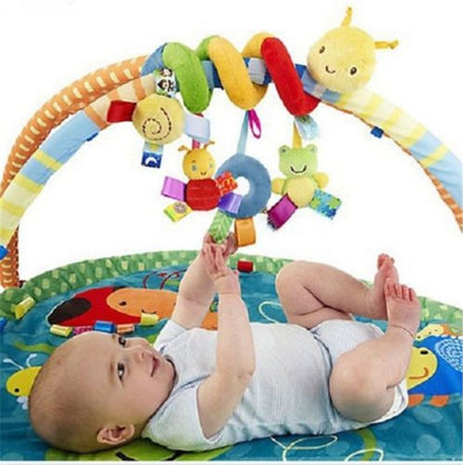 Baby Plush Hanging Toy Cartoon Cute Animals Shapes Prams Stroller Bed Spiral Activity Hanging Toys Colorful Soothing Rattles Toy