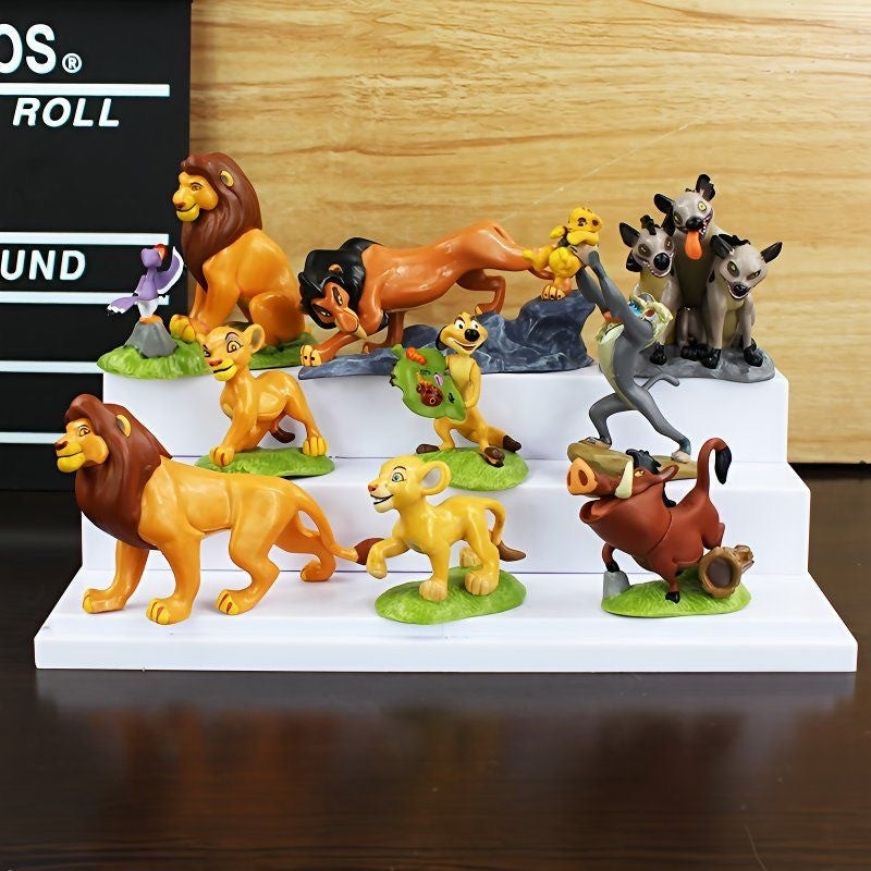 Anime O Rei Leão Simba Nala Timão Modelo Linda Estatueta Brinquedos para Meninos Enfeite de Carro Presentes de Festival para Crianças 9Pçs/Conjunto
