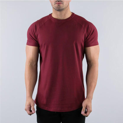 Men's Summer Skinny Casual T-Shirt Short Sleeve Tee Male Gym Fitness Sport Cotton Tops Man Running Workouts Sweatshirt Clothing