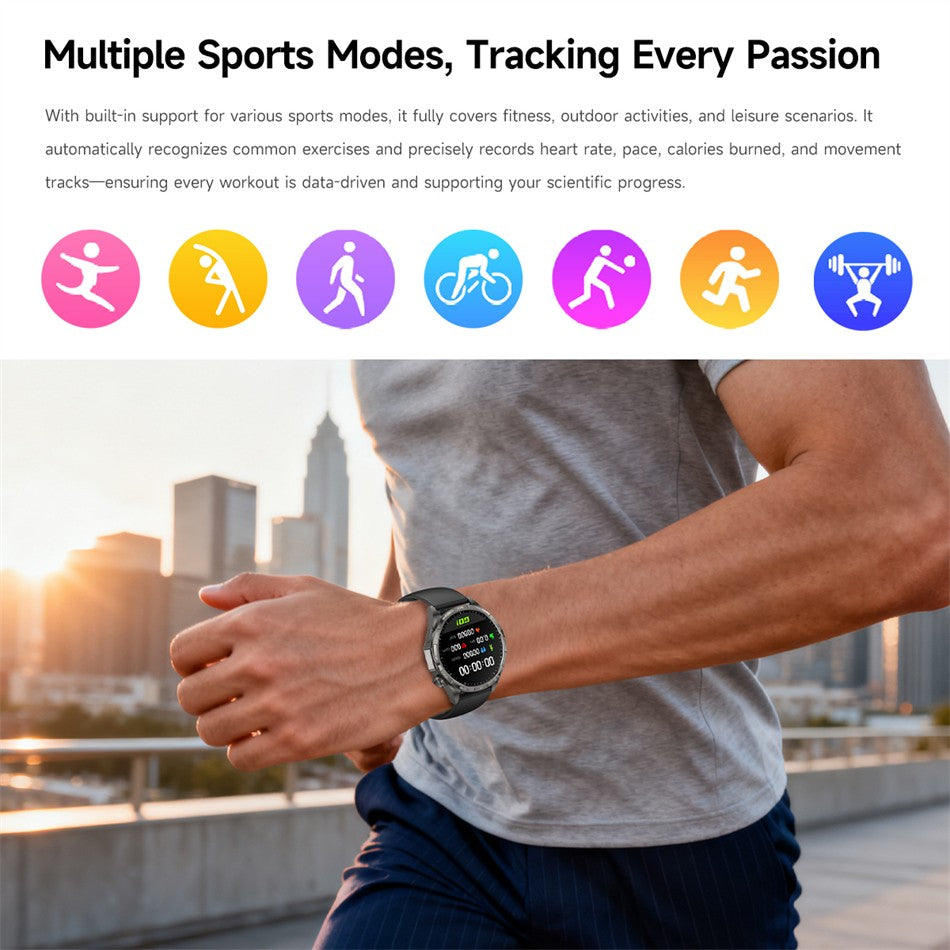 2026 Novo Smart Watch Masculino Relógio 6 AMOLED HD Tela Multi-Esporte Chamada Bluetooth GPS Trajetória Frequência Cardíaca Oxigênio no Sangue SmartWatches