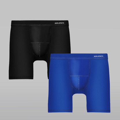 Men's Long Leg Boxer Briefs - Anti-Chafing, Breathable Modal Underwear, Quick-Dry Sports Compression Shorts for Running & Workou