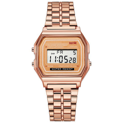 Luxury Rose Gold Women Watches Electronic Digital Display Retro Style Clock Men's Relogio Masculin Reloj Hombre homme