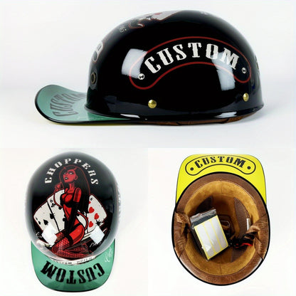 Capacete de Motocicleta Elétrica para Pilotagem de Locomotivas, Capacete Retrô Meio Capacete para Harley, Capacete Universal para Todas as Estações, Atacado de Capacetes
