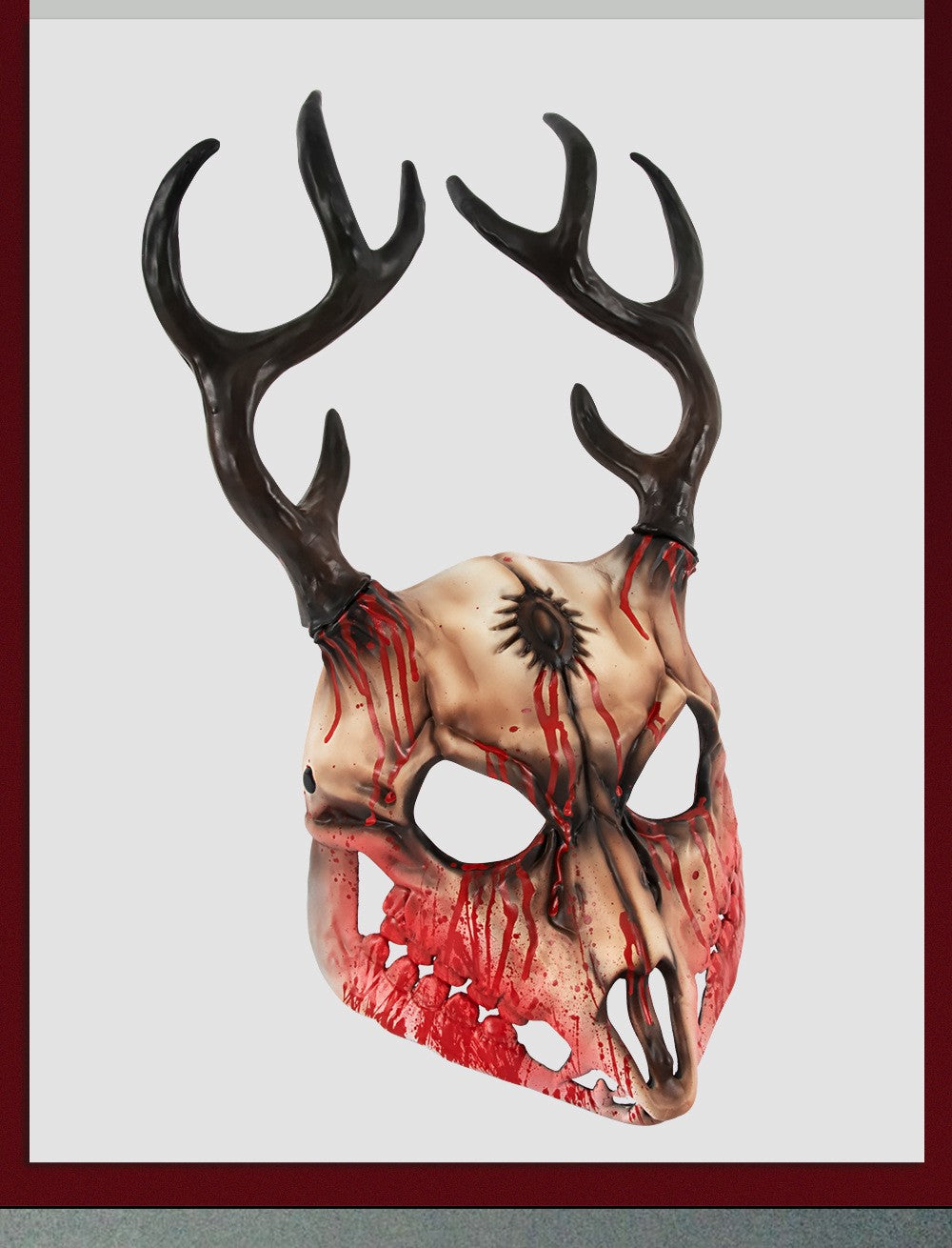 Demon Wendigo Elk Mask Cosplay Gothic Headpiece Animal Antlers Horn Bone Masks Halloween Carnival Purim Party Costume Props