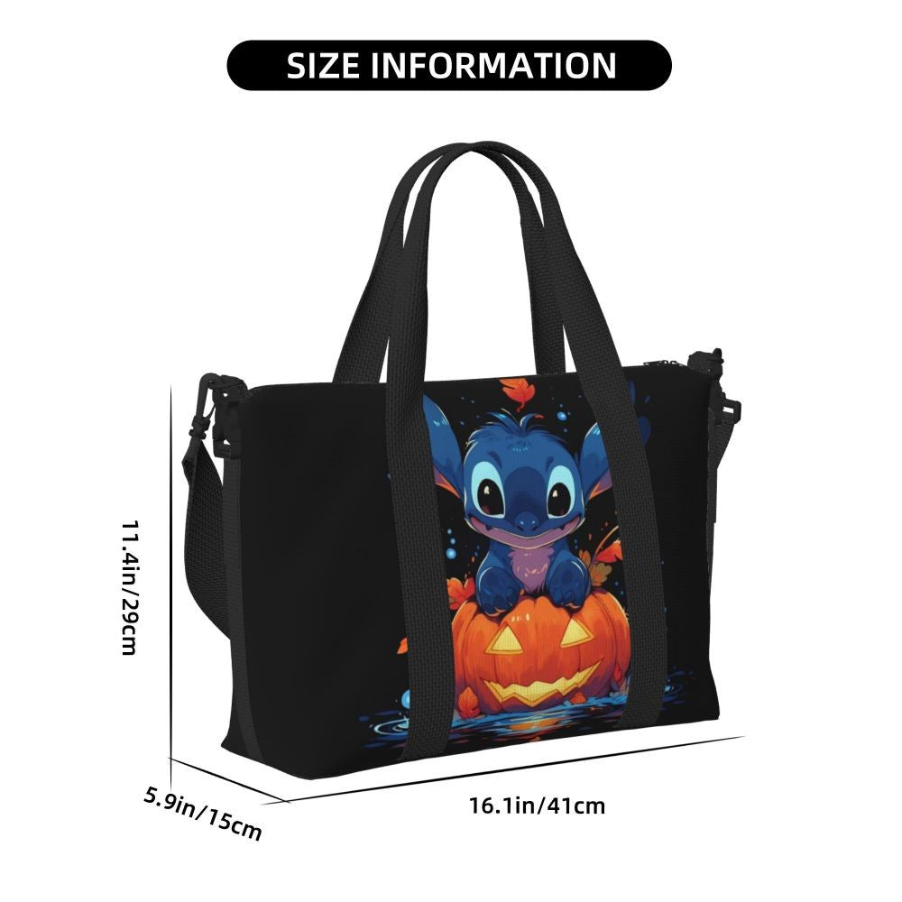 Custom Large SLilo And Stitch Cartoon Tote Bag Women Anime Shopping Shoulder Beach Gym Travel Bag