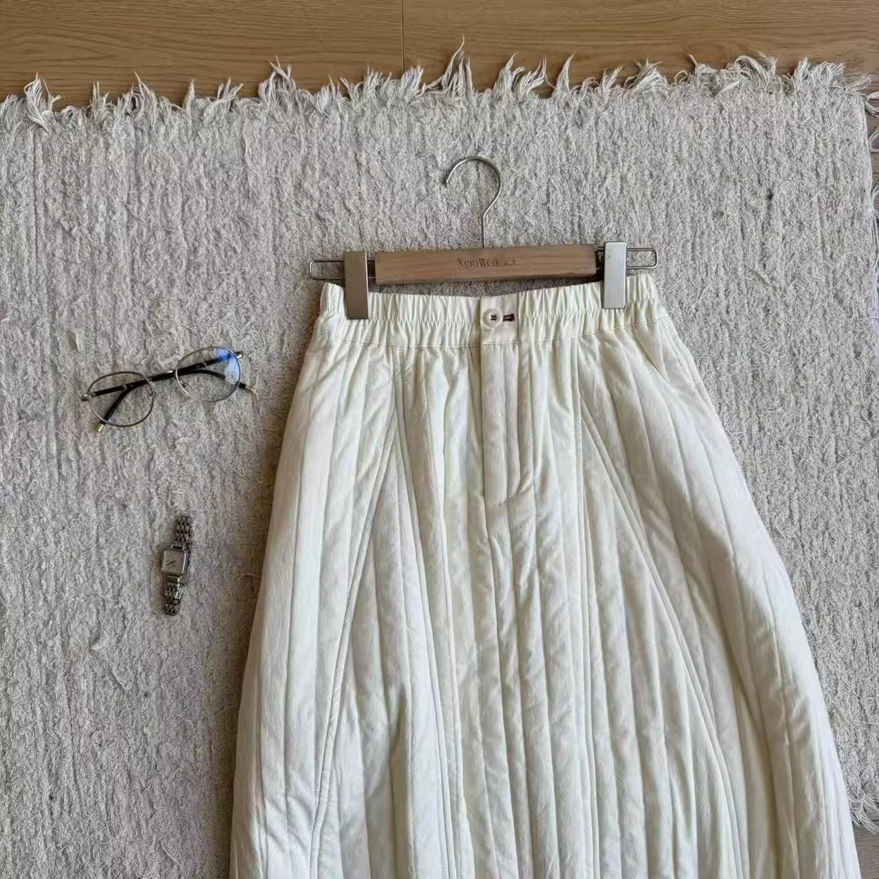 Thiened Cotton f Skirt Women's Retro Artistic Simple Match Mid-Length Cotton Skirts Commute Sle  And Pear Body pes