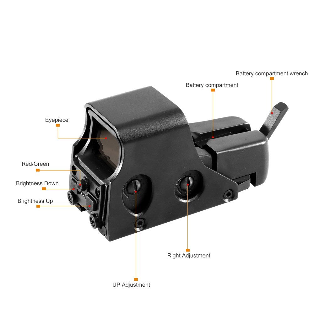 551 552 553 558 Mira Holográfica Ponto Vermelho Verde Luneta de Caça Reflex Sight Riflescope 20mm Montagem para Arma de Airsoft