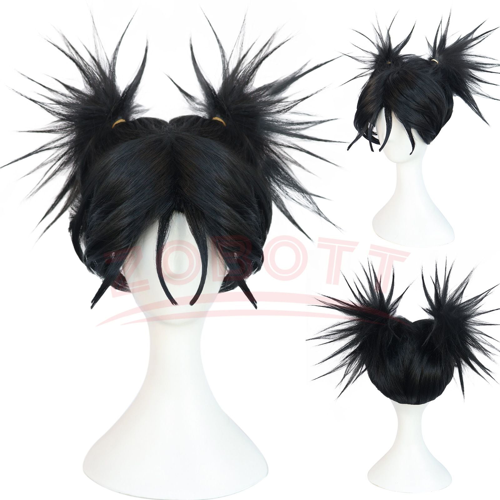 Jujutsu JJK Manga Choso Cosplay Wig Anime Jujutsu Kaisen Black Double Ponytail Hair Sticker Itadori Yuji Halloween Wig Women Men