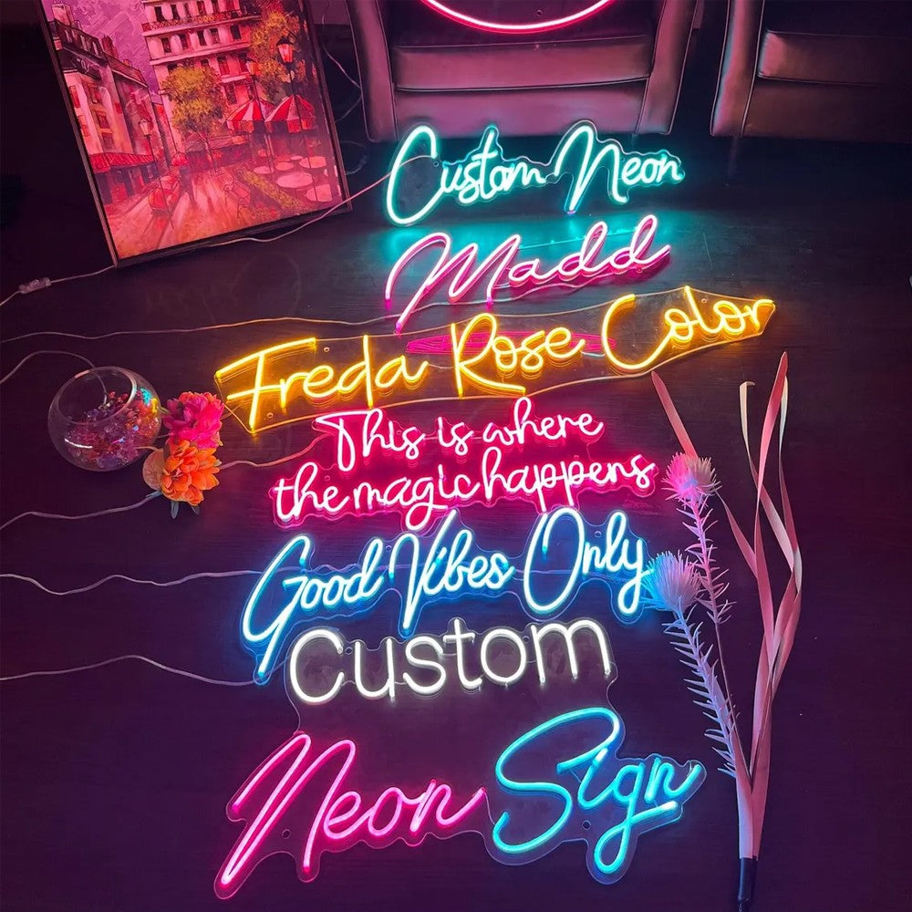Custom Neon Sign Acrylic Sign Business Decor Logo Beauty Salon Nail Hair Studio Custom Company Name LED Neon Light Dropshipping