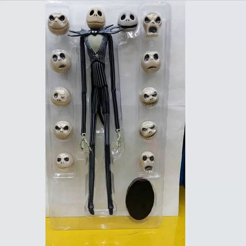 O Pesadelo Antes do Natal Boneco de Ação Deluxe Jack Skellington 12 Rostos Jack Jack Cadeira Versão Modelo Brinquedo Presente Decoração