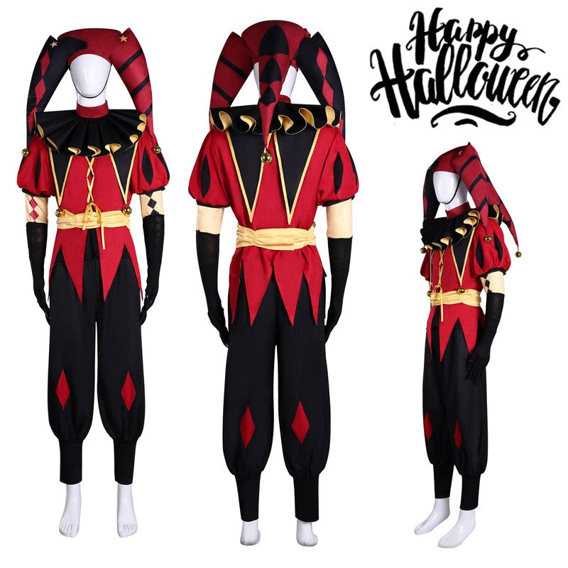 Hazbin Hotel Fizzarolli Cosplay Costume The Amazing Digital Circus Pomni Pierrot Harlequin Clown Outfit Halloween Party Costume