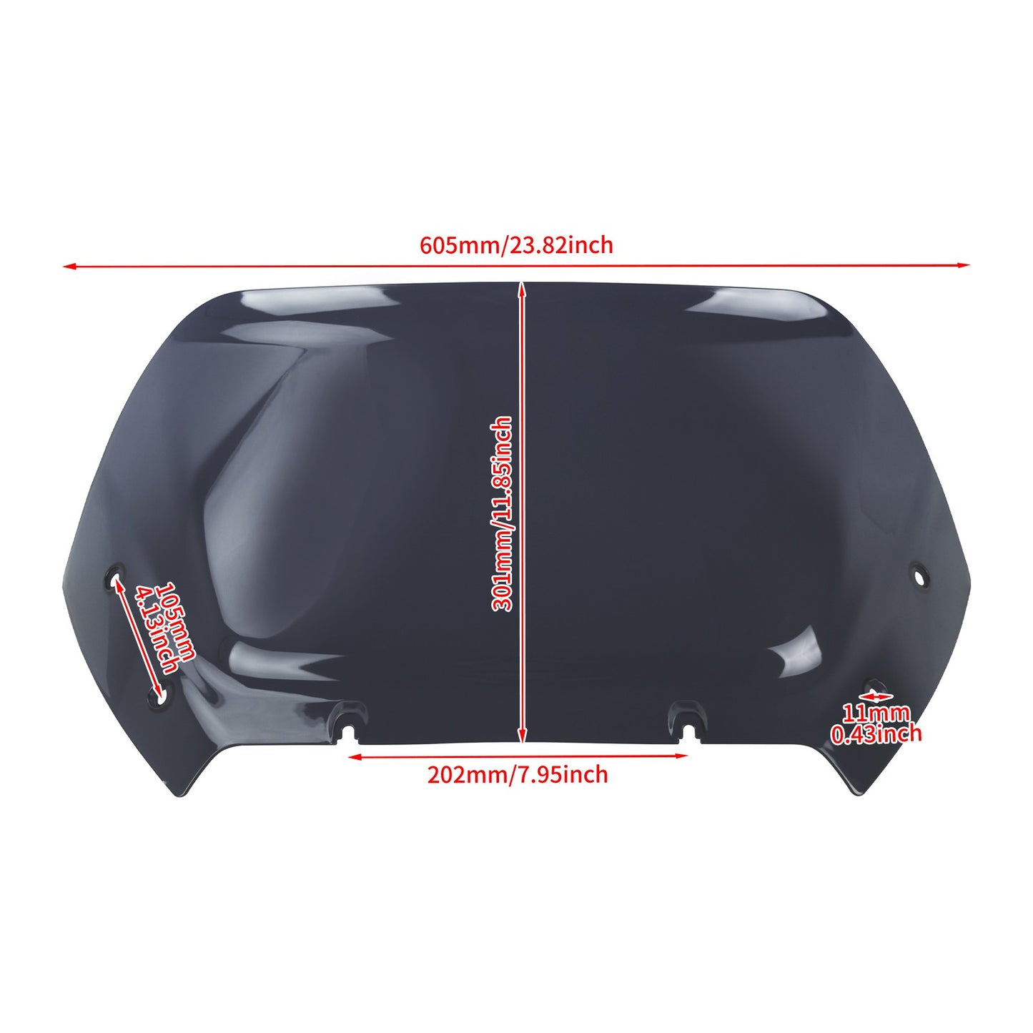 Para-brisa de motocicleta 10" Carenagem Defletor de vento Para-brisa ABS para Harley Touring CVO Road Glide 2023 2024 2025 FLTRX FLTRXSE