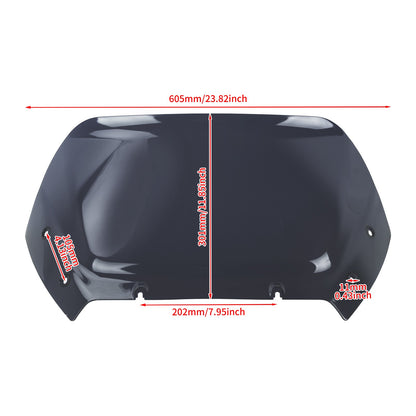 Para-brisa de motocicleta 10" Carenagem Defletor de vento Para-brisa ABS para Harley Touring CVO Road Glide 2023 2024 2025 FLTRX FLTRXSE