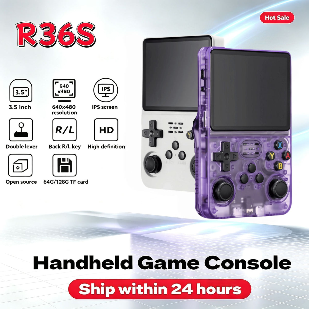 Retro R36S Handheld Video Game Console 3.5 Inch IPS Screen Games Portable Pocket Player Linux System