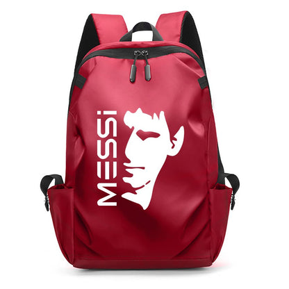 Mochila Escolar MESSI de Futebol para Meninos e Meninas, Mochila Unissex para Estudantes Universitários, Mochila para Notebook Feminina Masculina, Mochila para Adolescentes com Porta USB