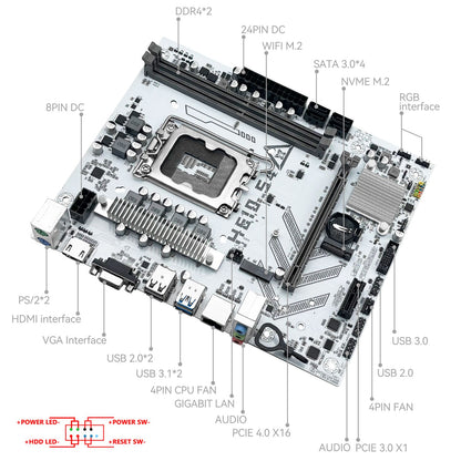 Placa-mãe MACHINIST H610 S4 LGA 1700 suporte Intel Core 12/13/14 geração I3, I5 CPU DDR4 desktop RAM NVME M.2 USB 3.0