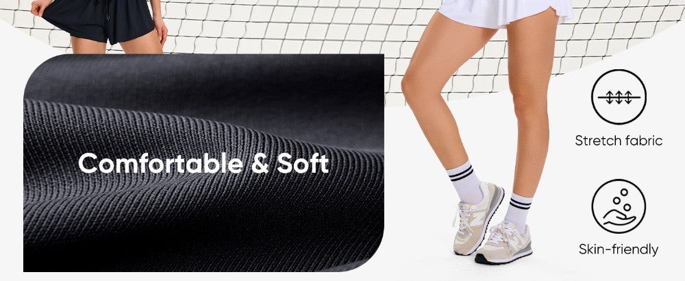 2in1 Jogger Flowy Athletic Shorts for Women Gym Yoga Workout Running Tennis Skirt Comfy Skort Lounge Cute Clothes Casual Summer