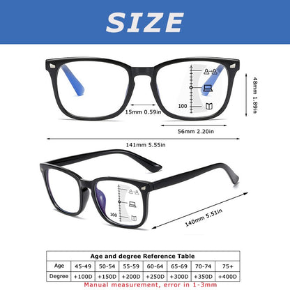 Óculos De Leitura Multifocal Quadrado CRIXALIS Óculos Masculino Fashion Com Dioptrias Antirreflexo Computador Feminino UV400