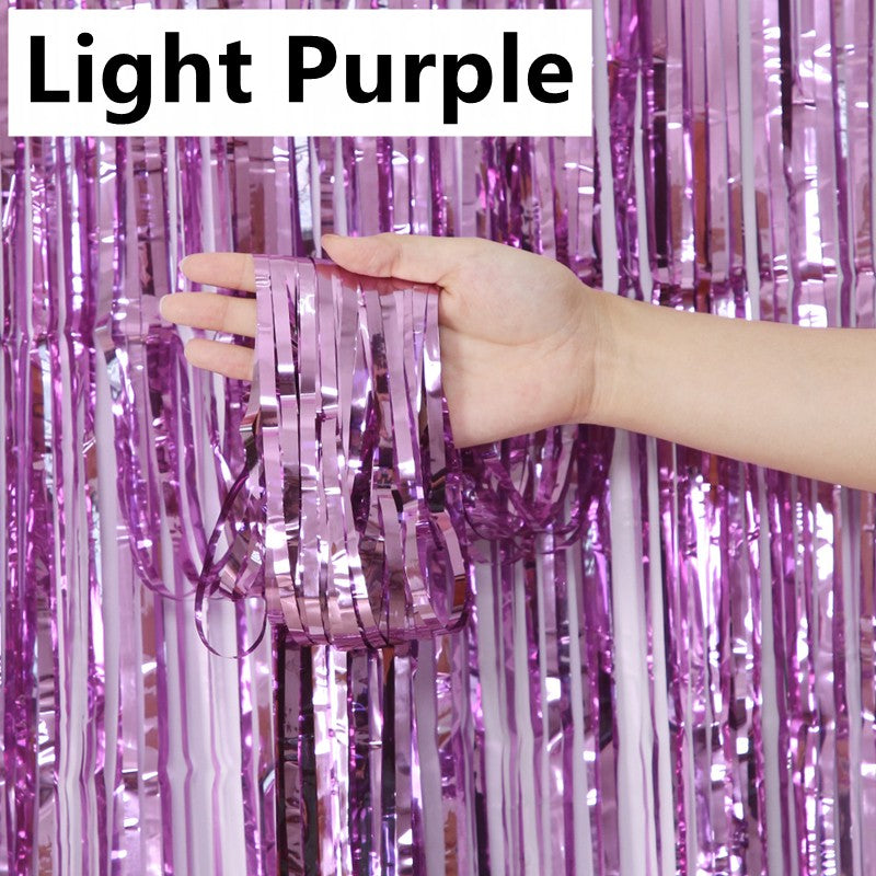 New 4/2/1Pack Party Backdrop Metallic Foil Fringe Tinsel Curtain Adult Kids Birthday Party Wedding Decoration Baby Shower Favor