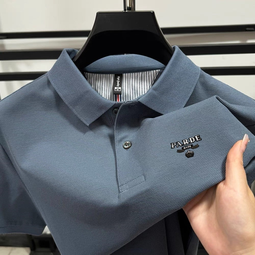 100% pure cotton new high-end brand men's short sleeved polo shirt summer fashion boutique crown badge golf top casual T-shirt