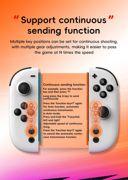Wireless Switch L/R Controllers Hall Joystick RGB Colorful Light BT 5.3 Wake Up Six-Axis Vibrating Joypad For Switch/Lite/Oled