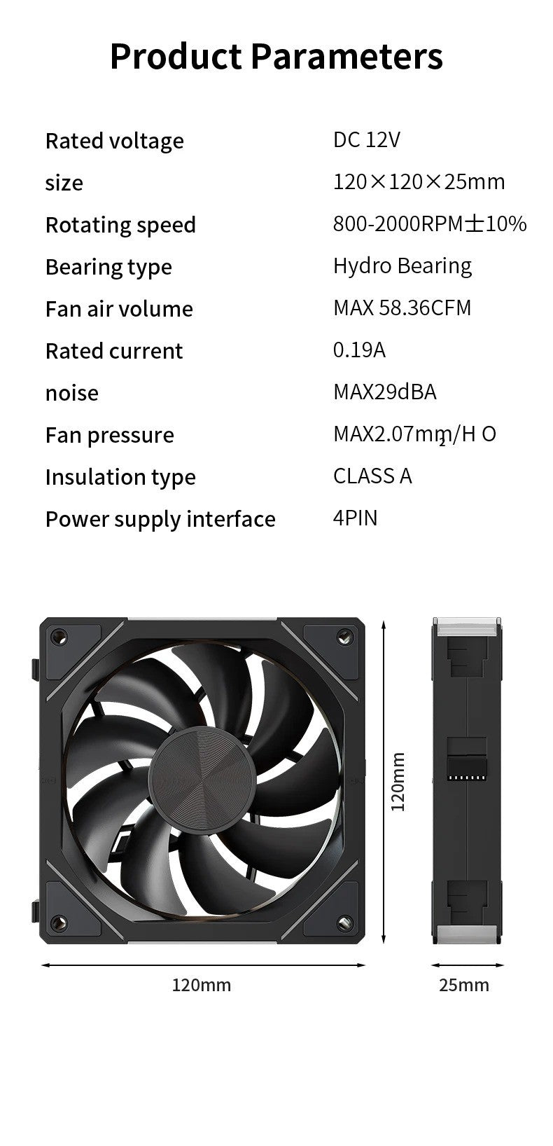 TEUCER JM-5 Case Fan 120mm 5V 3Pin ARGB Mirror Light Effect Cooling Fan PWM 800 to 2000RPM CD Texture Water Cooling Radiator Fan